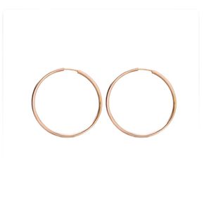 گوشواره طلا کم اجرت 18 عیار زنانه نوا گلد مدل حلقه ای گرد ساده 01