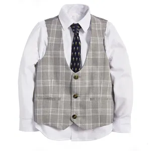 ست 3 تکه لباس پسرانه نکست مدل Check Waistcoat