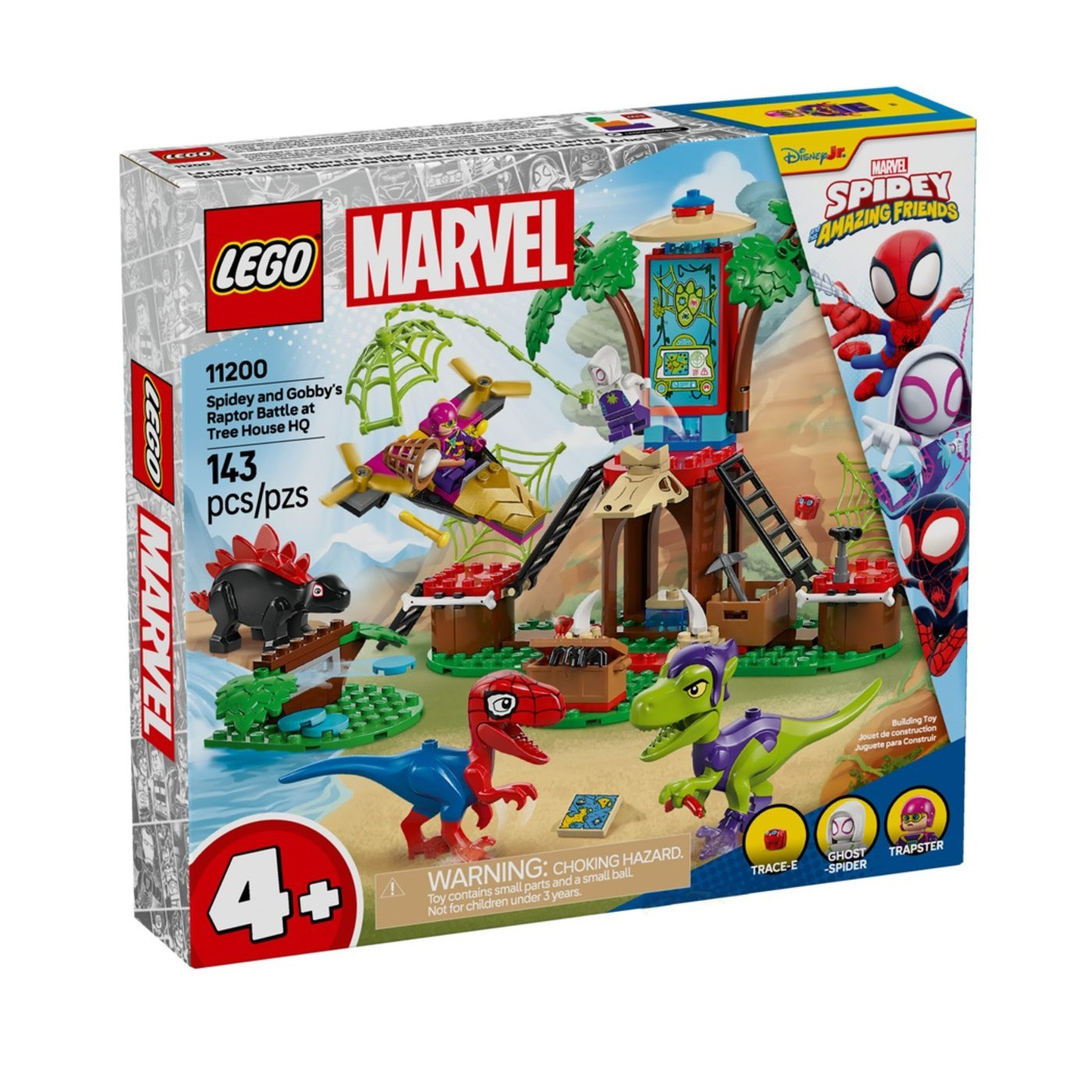 لگو 143 تکه سری Marvel مدل Spidey and Gobby s Raptor Battle at Tree House HQ کد 11200