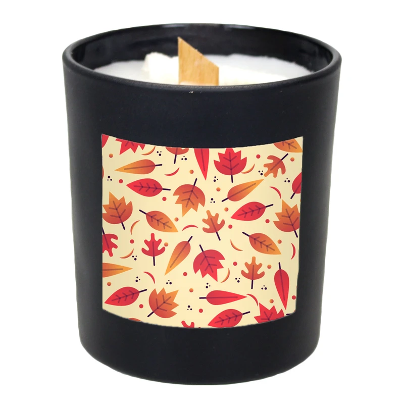شمع لیوانی طرح برگ پاییزی مدل candle1098