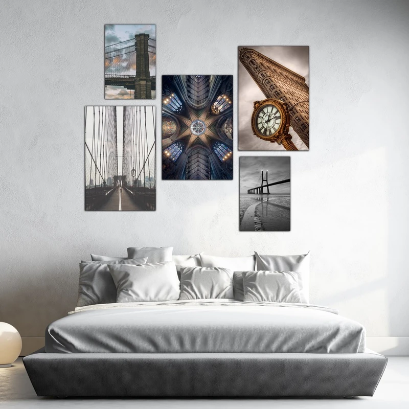 تابلو شاسی بکلیت طرح شهر مدرن مدل SH-430 مجموعه 5 عددی