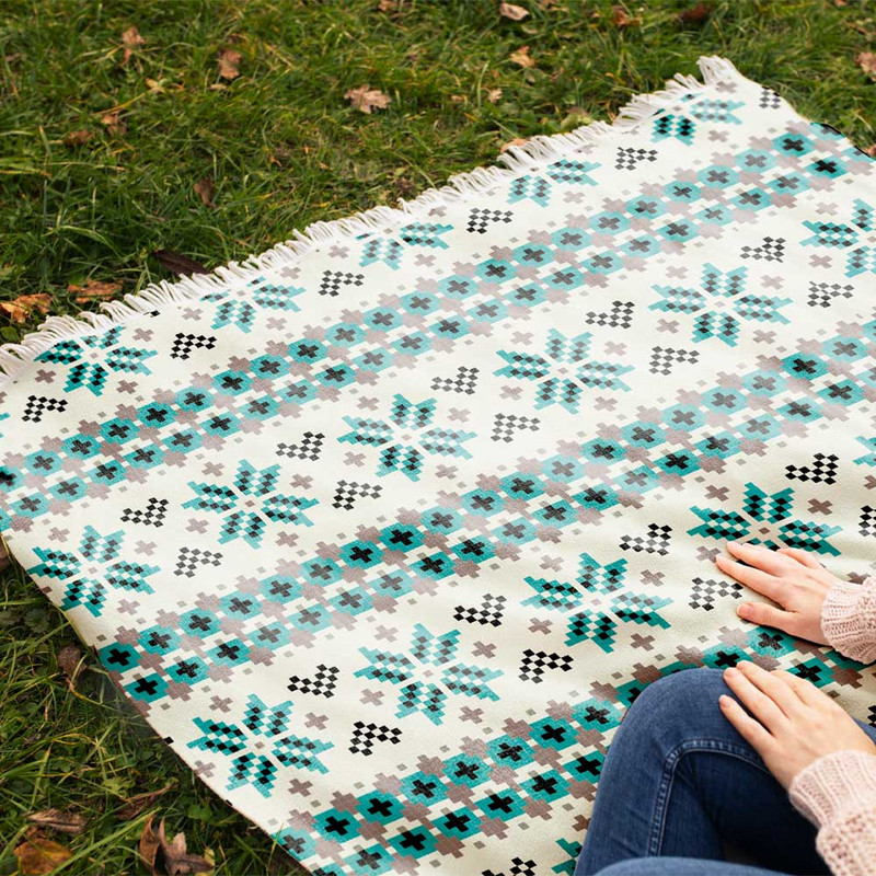 شال مبل مدل دانه های برف کد Q2SH1055 سایز 98x180 سانتی متر