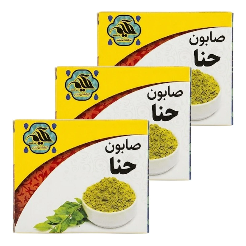 صابون شستشو ضد باکتری صورت و بدن حکیم مدل حنا مناسب برای انواع پوست وزن 50 گرم بسته سه عددی