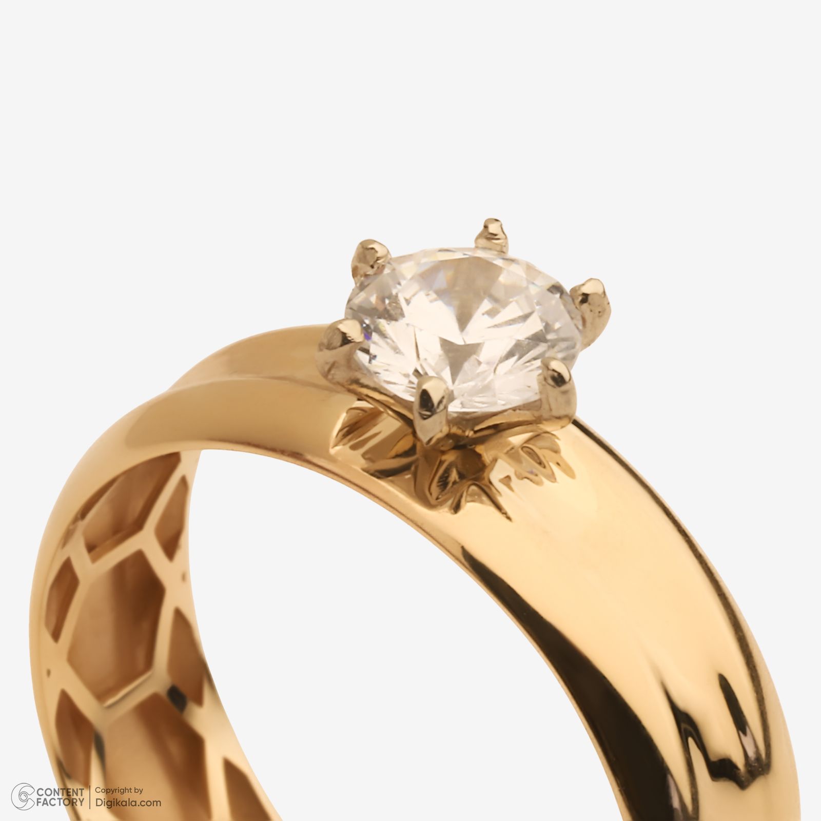 انگشتر طلا 18 عیار زنانه گلدم مدل R347020 سایز 56 -  - 7