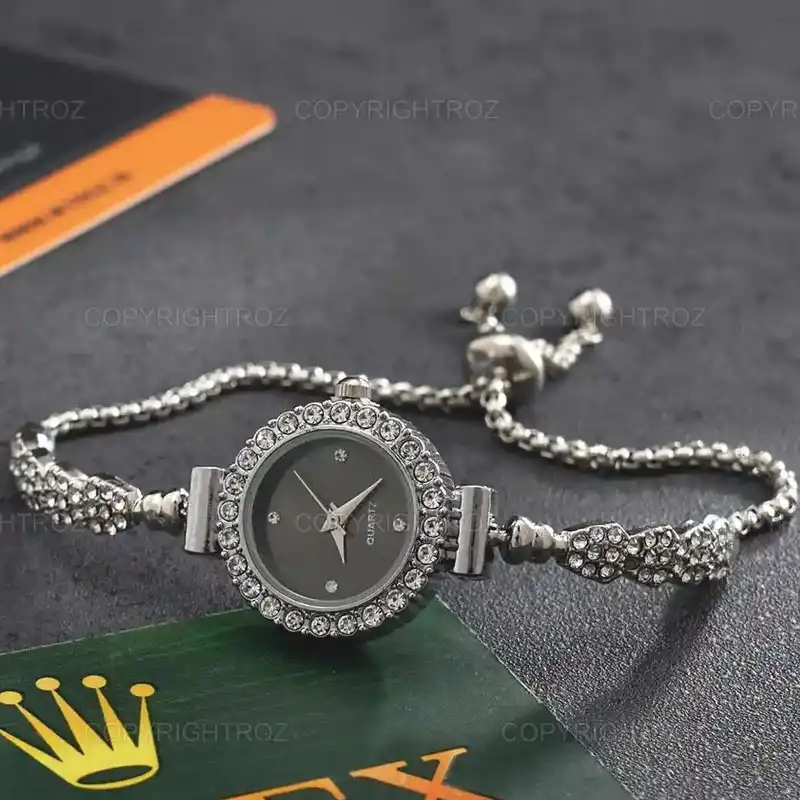 ساعت مچی عقربه ای زنانه مدل کرواتی دورنگین 087