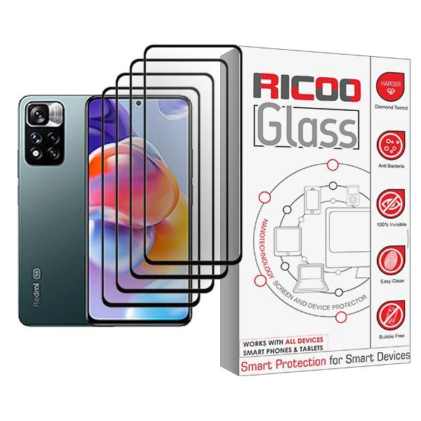 محافظ صفحه نمایش ریکو مدل Glass MIX004 مناسب برای گوشی موبایل شیائومی Redmi Note 11 Pro+ 5G بسته چهار عددی