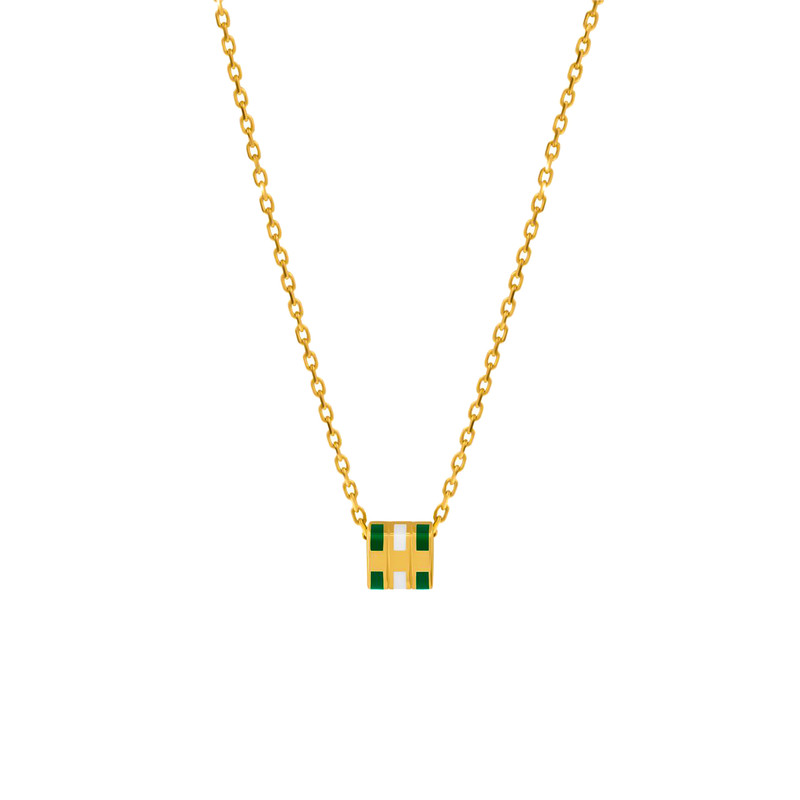 گردنبند طلا 18 عیار زنانه با زنجیر حلقه‌ای (فلامینگو) تاج مدل 1089