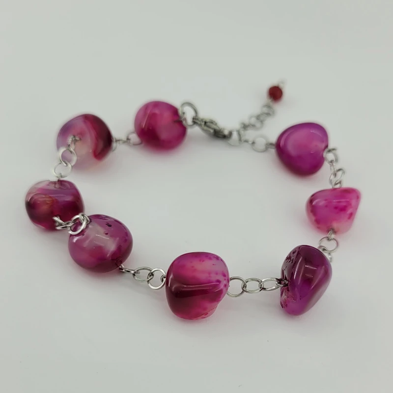 دستبند زنانه مدل سنگ عقیق یاقوتی کد 30