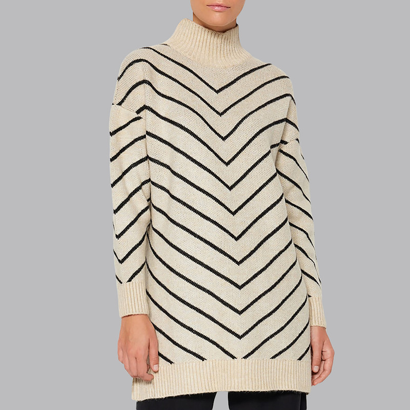 پلیور یقه ایستاده زنانه مدل 679426439 طرح ترندیول