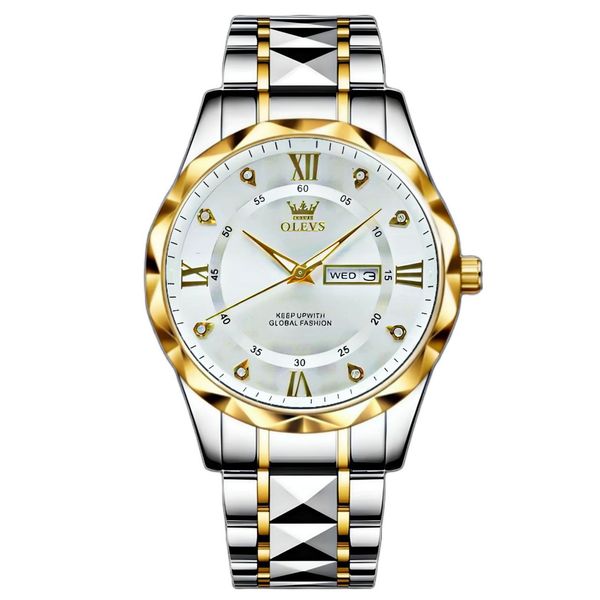 ساعت مچی عقربه‌ای کوارتز مردانه اُ لِوز مدل الماسی نگینی دی دیت کد 008