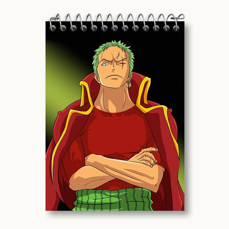 دفتر یادداشت 50 برگ خندالو مدل زورو انیمه وان پیس One Piece کد 17248