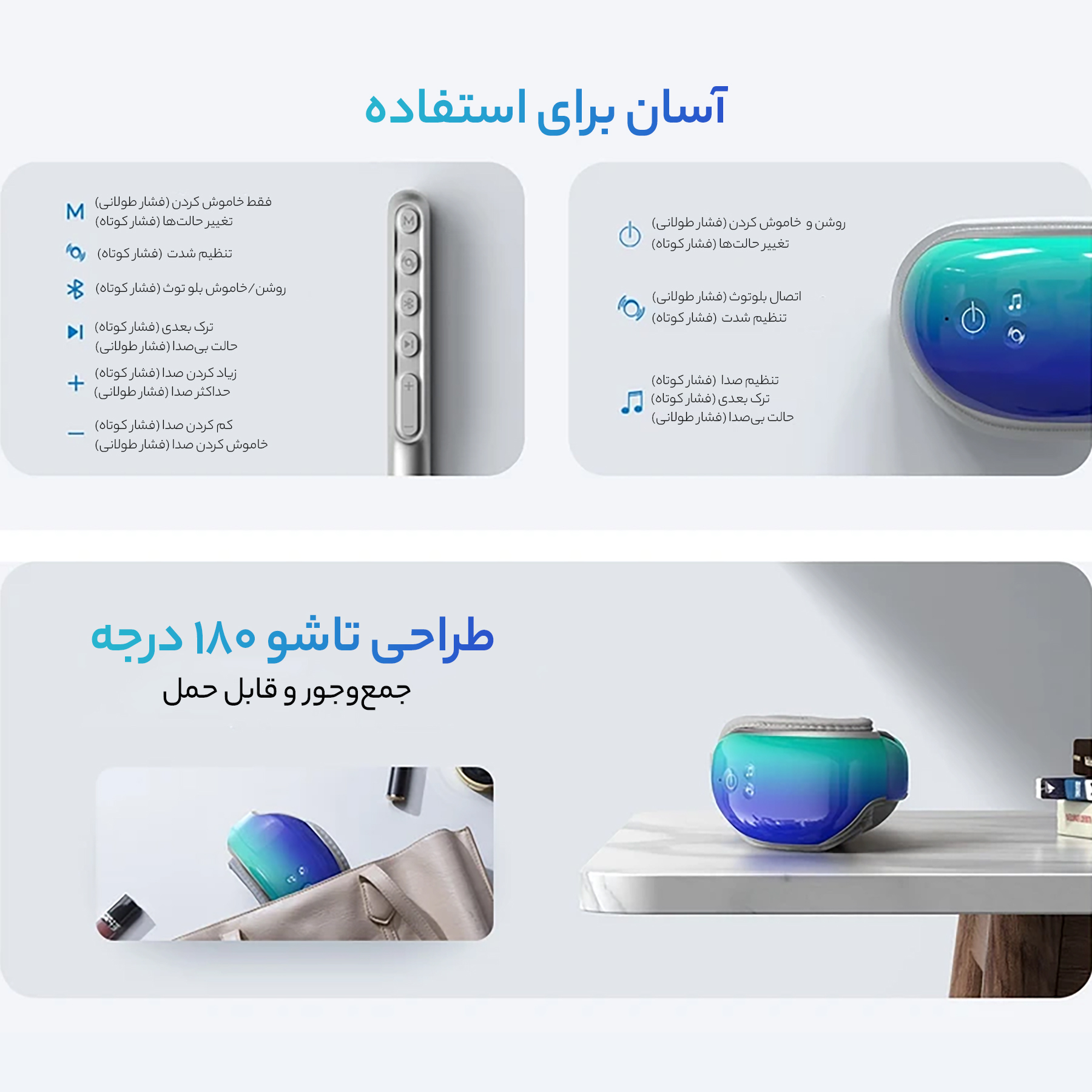ماساژور چشم رنفو مدل EM001R-GN