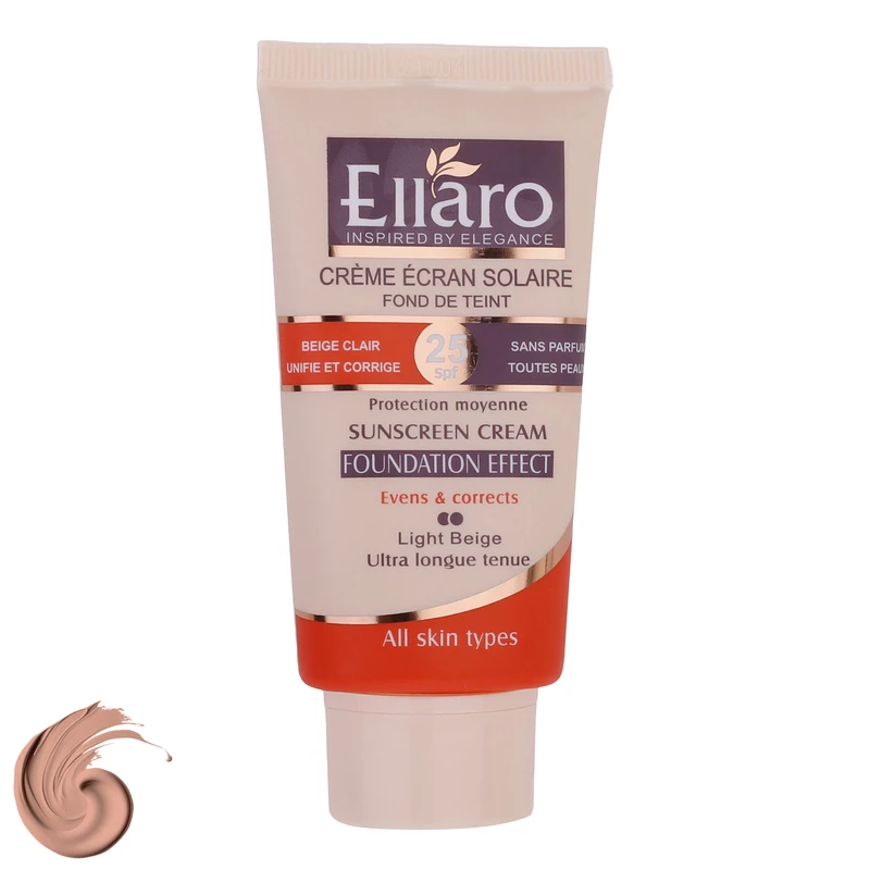 کرم ضدآفتاب رنگی الارو SPF25 سری Fundation Effect مناسب انواع پوست، حجم 40 میلی‌لیتر
