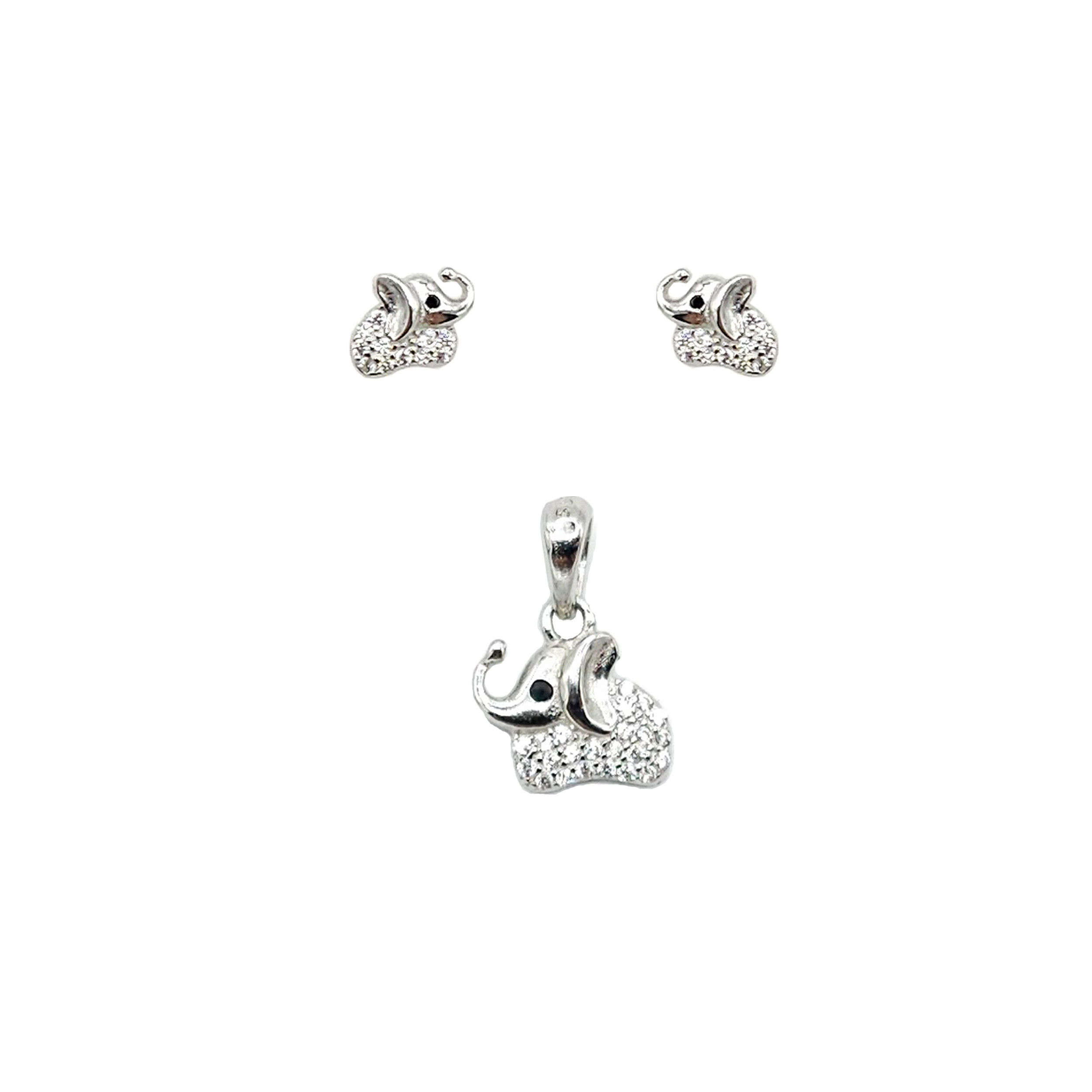 نیم ست نقره زنانه مدل فیل کد 1000223 نیم ست نقره زنانه مدل فیل کد 1000223