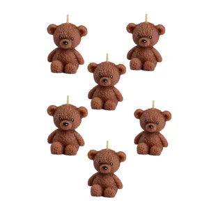 شمع دست ساز مدل خرسی بسته 6 عددی