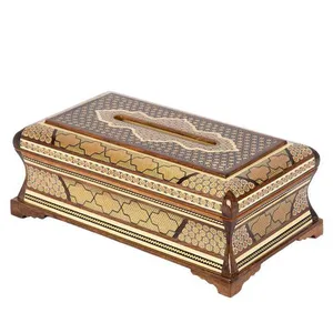 جعبه دستمال کاغذی خاتم کاری مدل سوپر لوکس  کد W