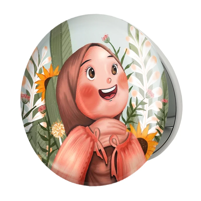 آینه جیبی خندالو طرح دخترانه باحجاب مدل تاشو کد 25986 