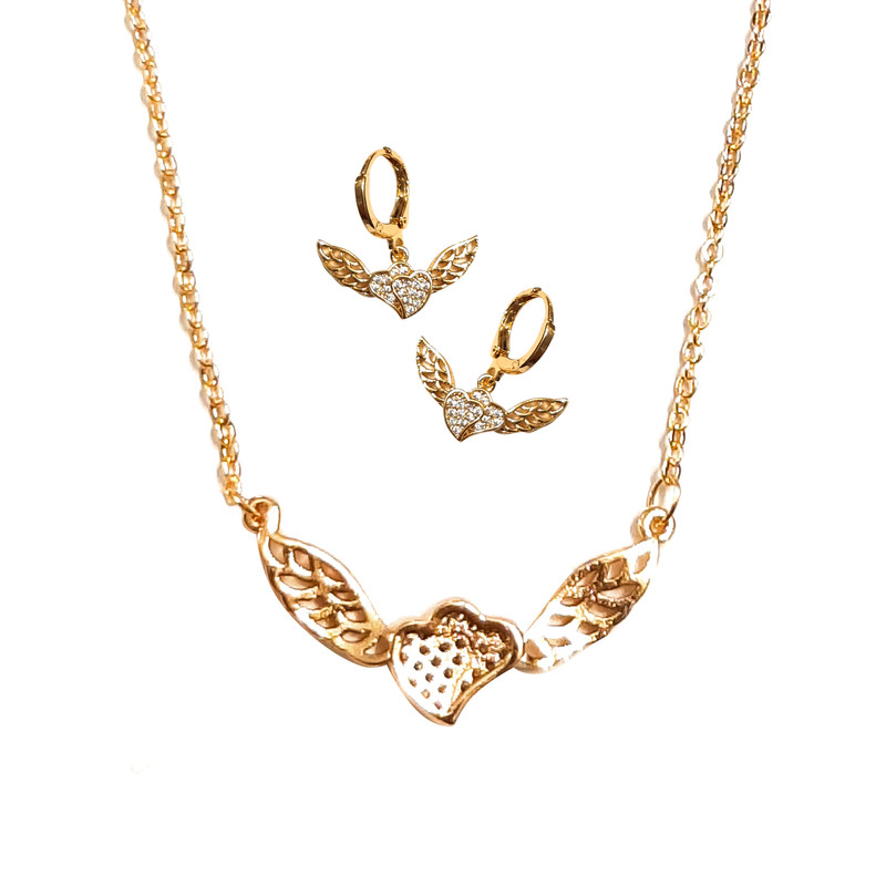 نیم ست گردنبند و گوشواره استیلی دخترانه مدل StGlb1