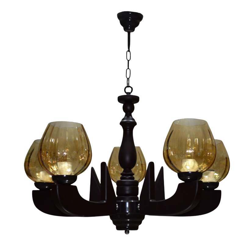لوستر 5 شعله چوبینه کد C115/5