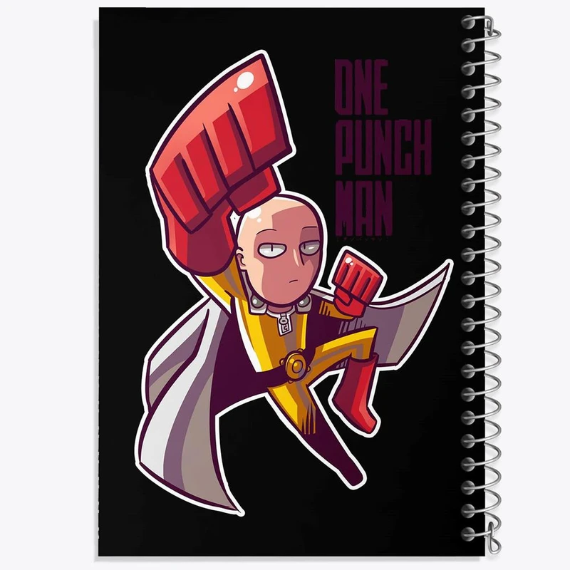 دفتر ژورنال نویسی 50 برگ خندالو مدل نقطه ای طرح سایتاما انیمه مرد تک مشتی One Punch Man کد 10527
