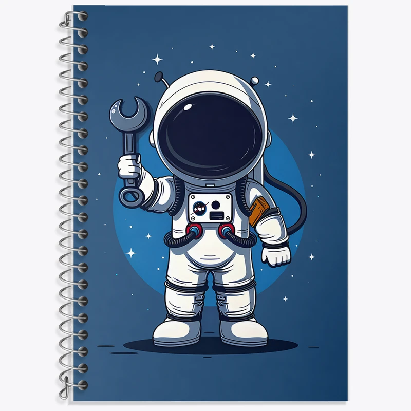 دفتر زبان 50 برگ خندالو مدل سه خط طرح فضانورد کد F7027