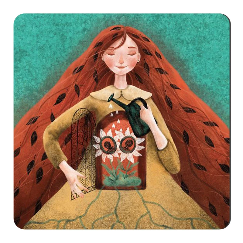 	 مگنت طرح بانو و گلهای محبت کد wmg2420