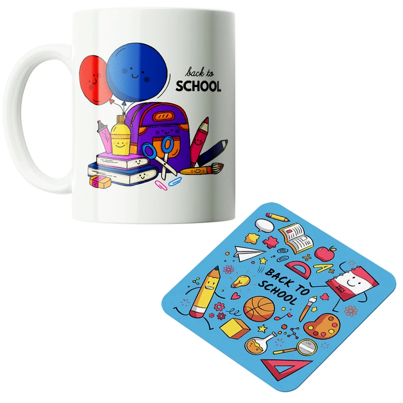 ماگ پاد آفرین مدل دانش آموز بازگشت به مدرسه کد PZ257 به همراه زیرلیوانی