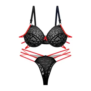 ست شورت و سوتین زنانه مدل فانتزی کد NO-4005 رنگ مشکی