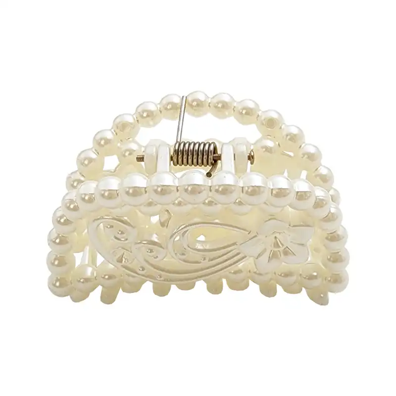 کلیپس مو زنانه مدل مروارید طرح گل دنباله دار KLP1054