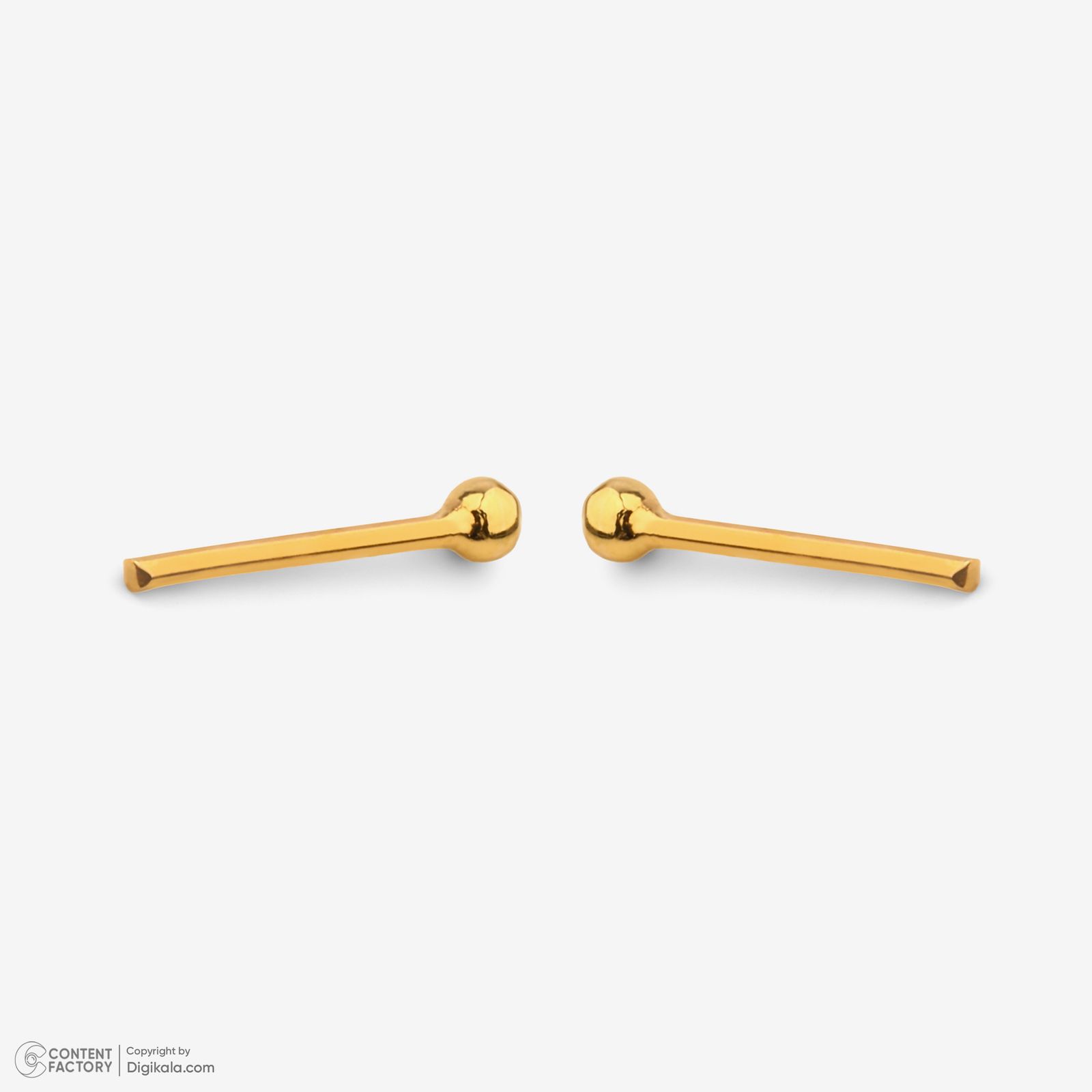 گوشواره میخی طلا 18 عیار زنانه پرسته مدل گوی کد WE683 -  - 2