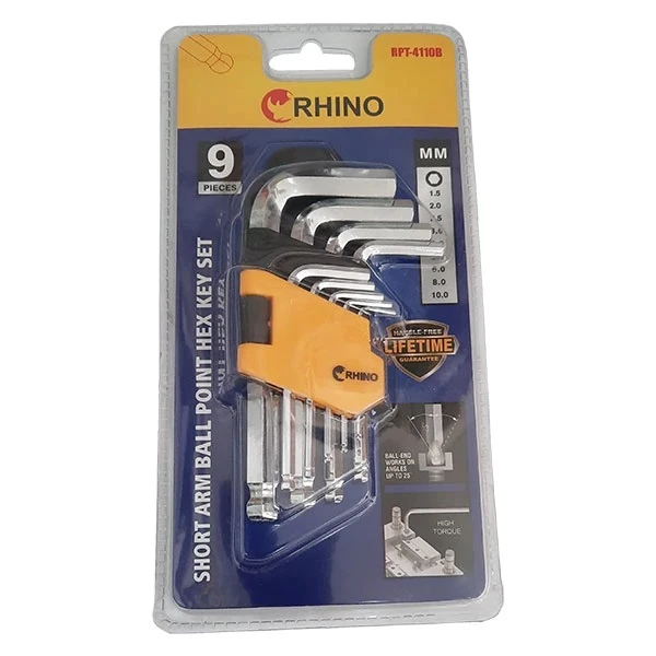 آچار آلن رینو مدل SMT-SHORTARB BALL POINRT HEX KEY -9PCS -4110bمجموعه 9 عددی