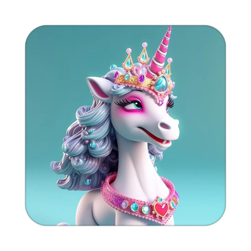 زیر لیوانی کاکتی طرح اسب تک شاخ و یونیکورن مدل mp29104