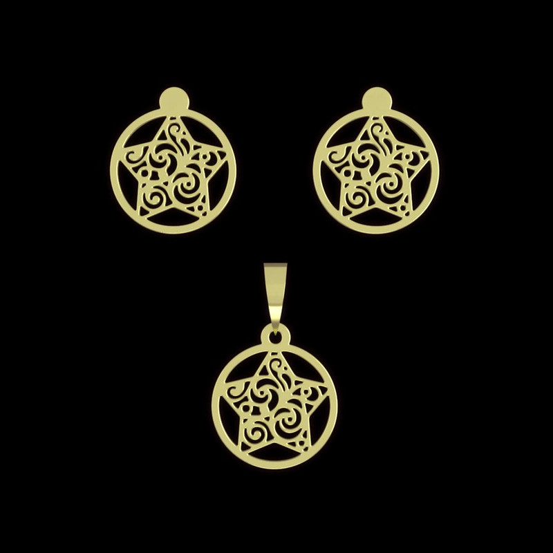 نیم ست طلا 18 عیار زنانه مدوپد مدل ستاره کد NA11465