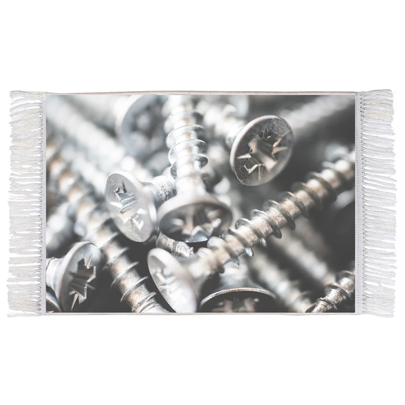 فرش ماشینی دیوارکوب اطلس آبی طرح ابزار پیچ مدل T1847