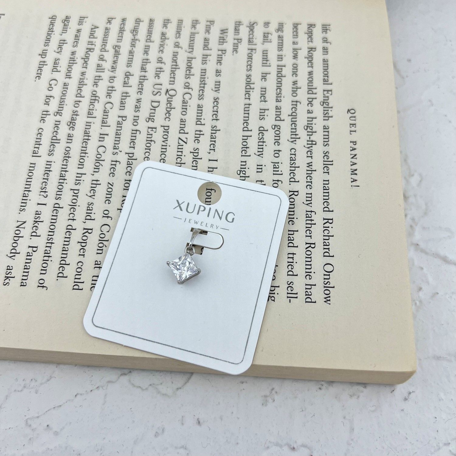 آویز گردنبند زنانه ژوپینگ مدل مربع کد N4607 -  - 2