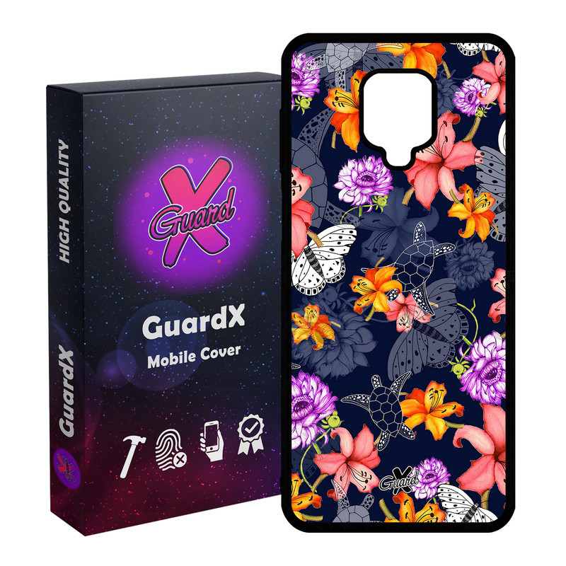 کاور گارد ایکس طرح گل مدل Glass10207 مناسب برای گوشی موبایل شیائومی Redmi Note 9S / Note 9 Pro / Note 9 Pro Max