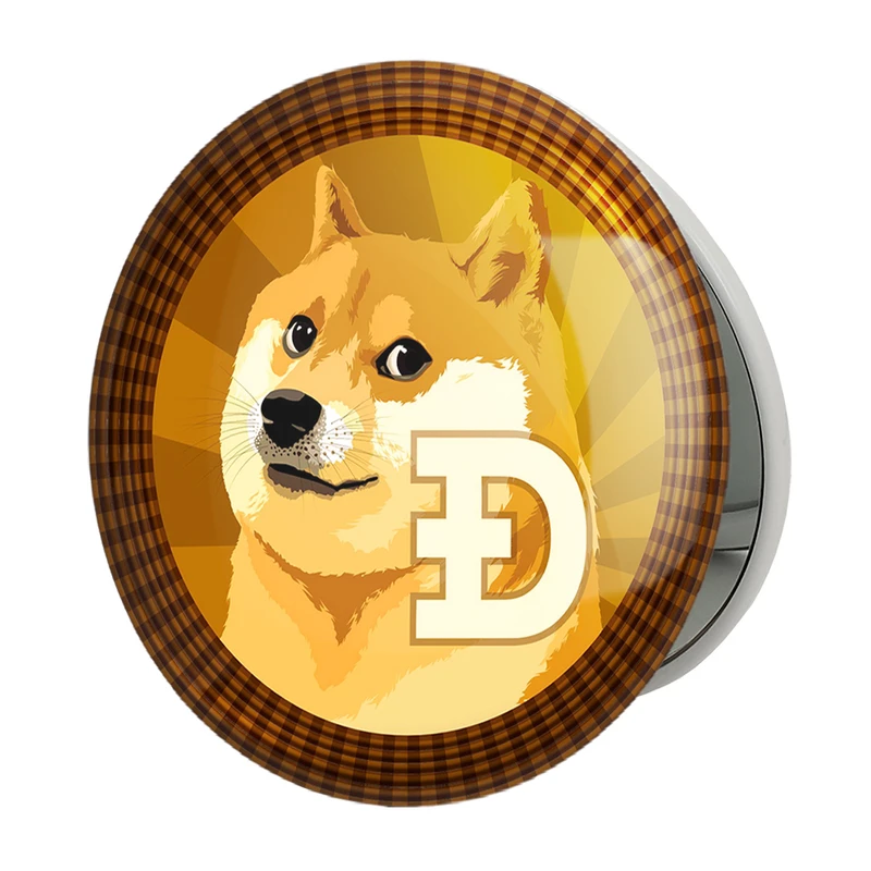 آینه جیبی خندالو طرح ارز دیجیتال دوج کوین مدل تاشو کد 10886 