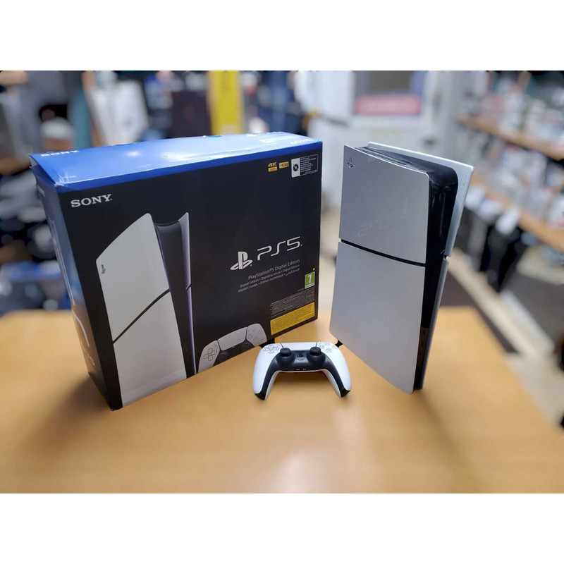 کنسول بازی سونی مدل PlayStation 5 Slim Digital Edition ظرفیت 825 گیگابایت ریجن CFI-2116 اروپا  به همراه دسته اضافی و پایه شارژر