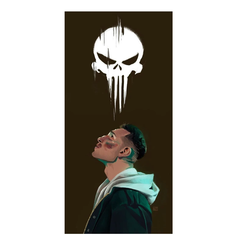 استیکر لپ تاپ و موبایل مدل سریال طرح پانیشر مارول مجازاتگر Punisher Marvel کد 4106