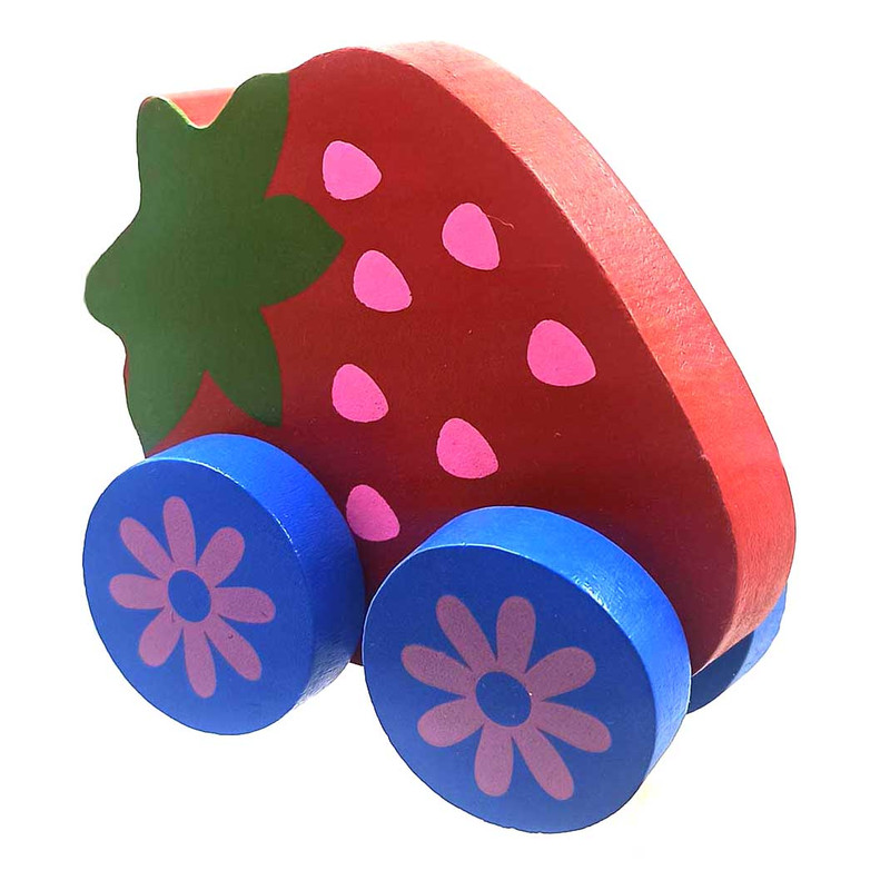 ماشین بازی مدل میوه چوبی طرح توت فرنگی