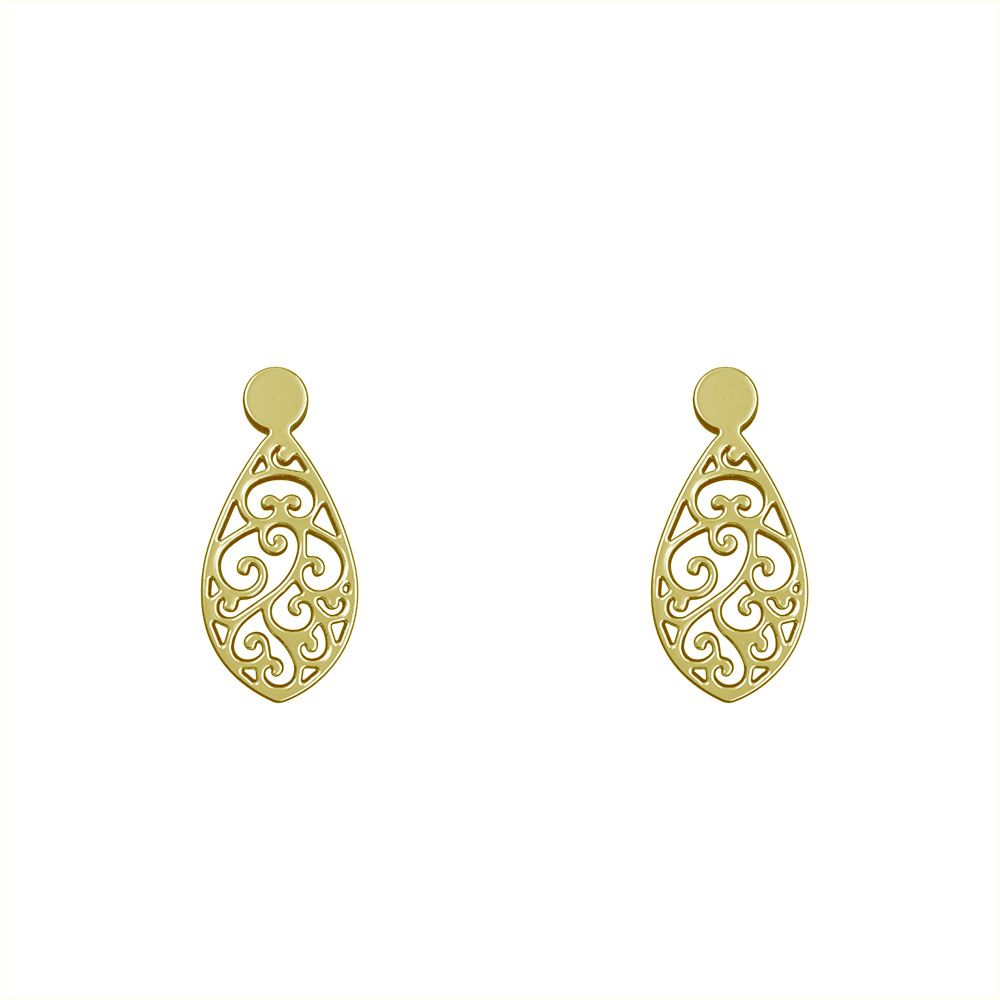 گوشواره طلا 18 عیار زنانه مدوپد مدل هندسی کد GA1-13254 -  - 2