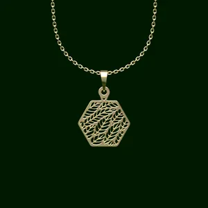 گردنبند طلا 18 عیار زنانه مدوپد مدل هندسی کد V2-1-1048