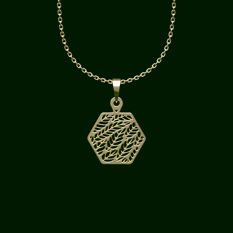 گردنبند طلا 18 عیار زنانه مدوپد مدل هندسی کد V2-1-1048