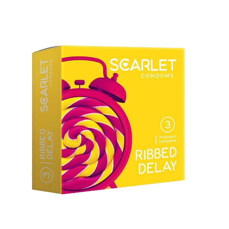 کاندوم اسکارلت مدل RIBBED DELAY بسته 3 عددی