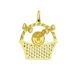 آویز گردنبند طلا 18 عیار زنانه قیراط طرح سبد کد GH2296