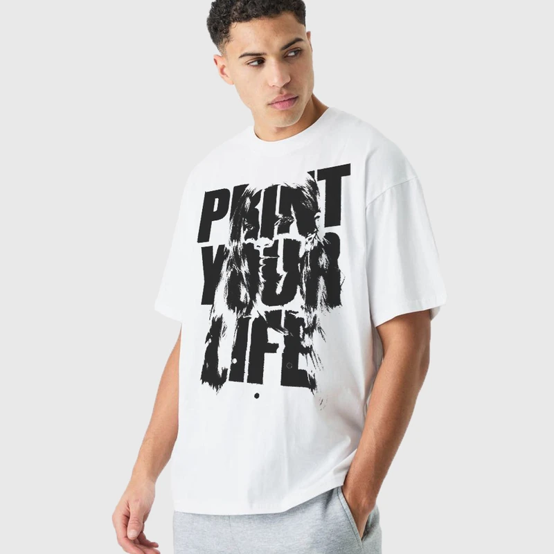 تی شرت آستین کوتاه مردانه مدل بازی لست اف اس تایپوگرافی mo418