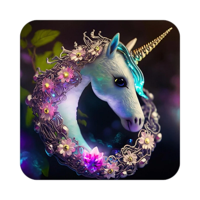 زیر لیوانی کاکتی طرح اسب تک شاخ و یونیکورن مدل mp31070