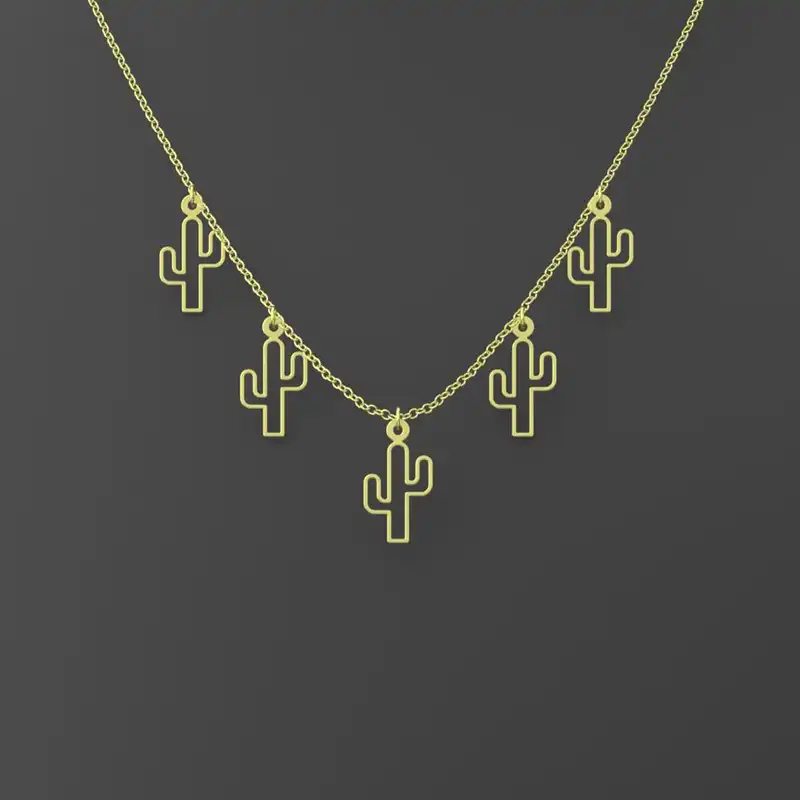 گردنبند طلا 18 عیار زنانه مدوپد مدل کاکتوس کد RNA12211