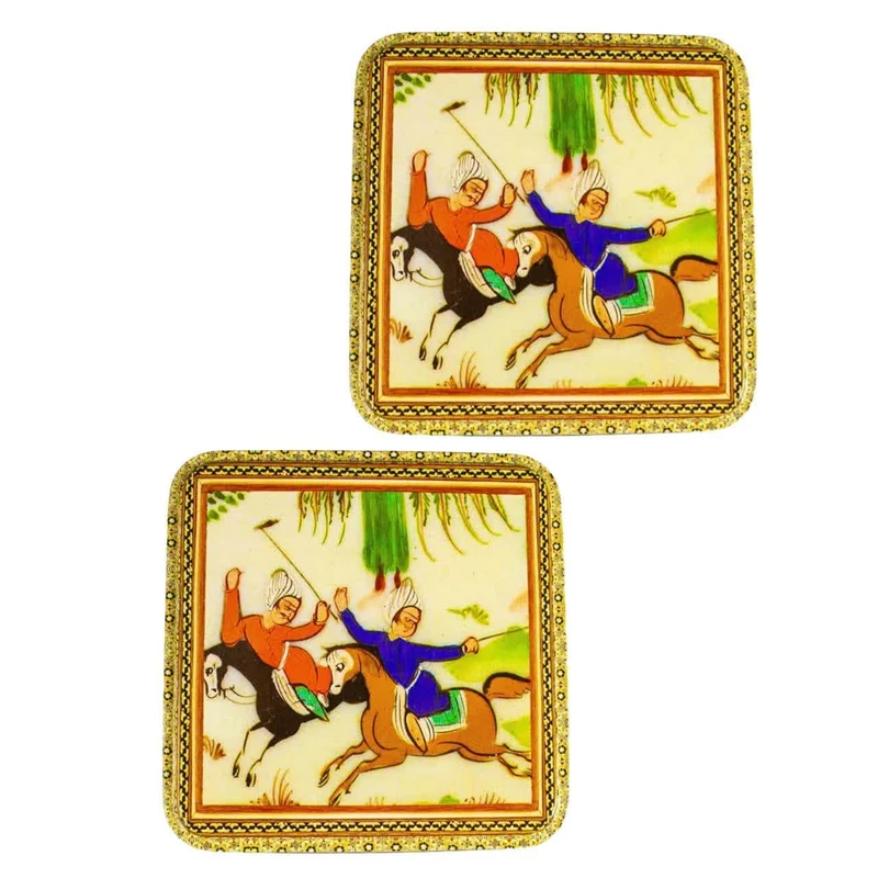 مسقطی ترکیبی جعبه فلزی مربع چوگان حلوا مسقطی لاری ترنج - 400 گرم مجموعه 2 عددی