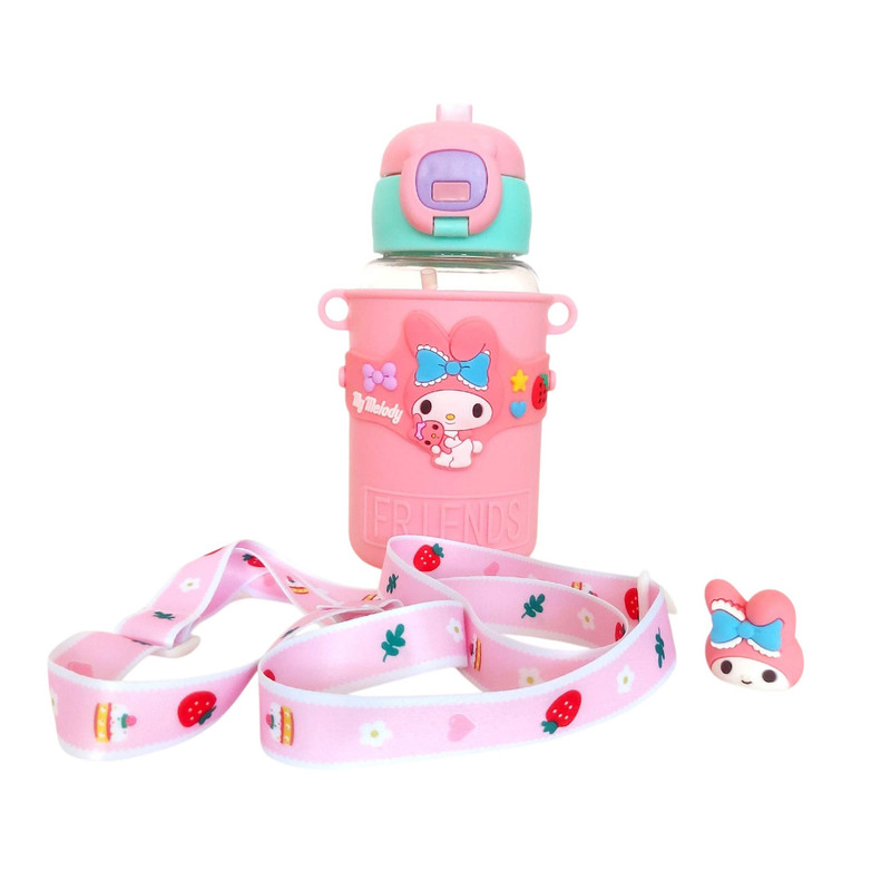 قمقمه کودک طرح My Melody با بند طرح توت فرنگی کد VT5297 گنجایش 0.55 لیتر